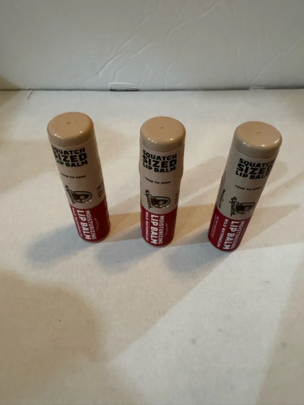 3 Dr. Squatch Wild Watermelon Moisturizing Natural Lip Balm for Men, 0.25 oz